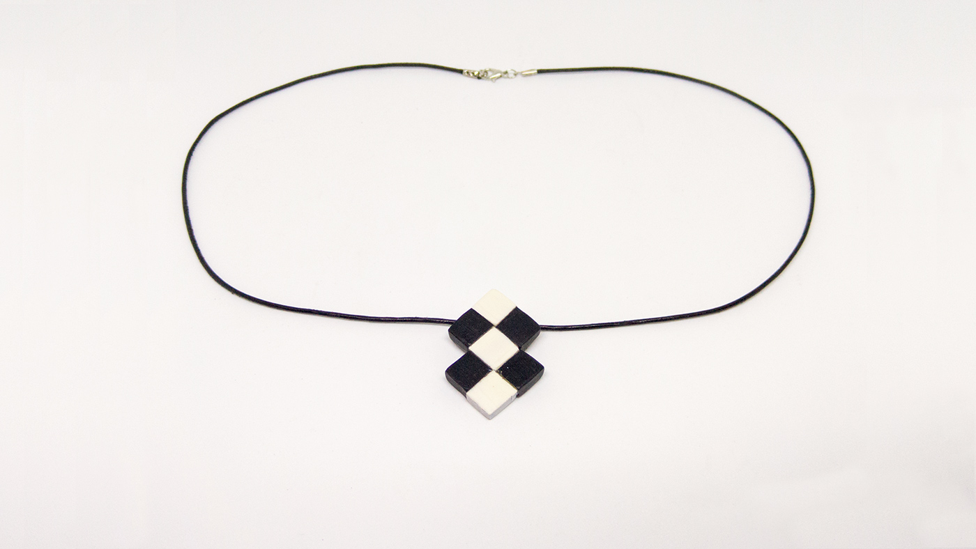 172 Schach-Teil Anhänger, Elfenbein, Ebenholz